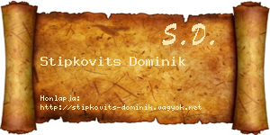 Stipkovits Dominik névjegykártya